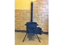 Печь (Металл 3мм) съемные ножки с двер., с дым. под казан 12л