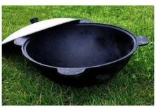 Казан чугунный узбекский 10л круглое дно