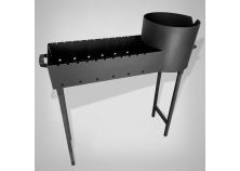 Мангал с печью под казан 8-12л 1060х300х990 мм (3мм)