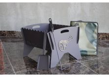 Мангал «Ели мясо мужики...» В320хШ500хГ360мм (в комплекте кочерга, совок, сумка)